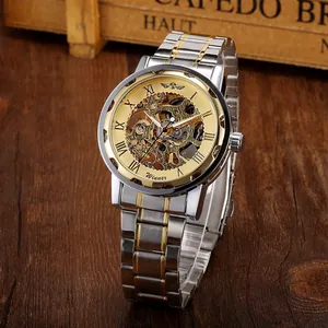 Winner Luxus Skelett Mechanikuhr für Herren mit zweifarbigem Edelstahlarmband 44mm