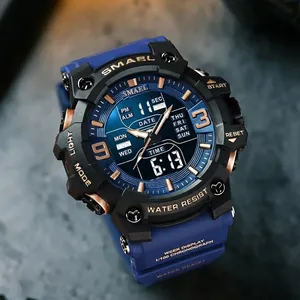 SMAEL Herren-Sportuhr in Blau mit Analog-Digital-Anzeige und wasserdichten Funktionen
