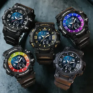 SMAEL multifunktionale wasserdichte Sportuhr für Herren mit dualer Digital-Analog-Anzeige