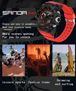 Orologio sportivo SANDA da uomo in varie attività all'aperto come ciclismo e surf