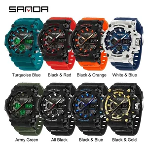Orologio sportivo digitale impermeabile multifunzionale SAMDA da uomo in otto colori vivaci
