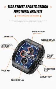 Analyse détaillée des fonctions de la montre de sport étanche SMAEL de forme tonneau