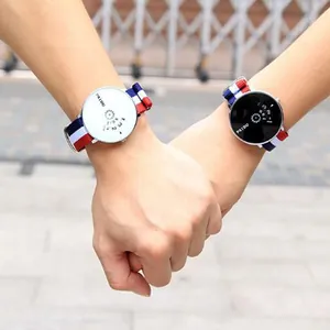 Stylish Paidu conceptual turntable watch with tricolor red white blue nylon strap for men