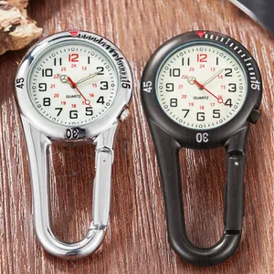 Buitensport Karabijnhaak Horloge Lichtgevend Quartz Zakhorloge Draagbare Rugzak Clip Horloge voor Wandelen Klimmen Cadeau