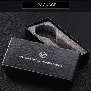 Coffret cadeau montre noir texturé avec doublure en mousse grise pour montres