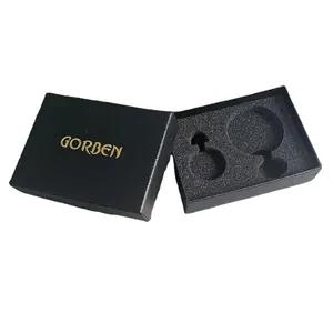 Premium schwarze Geschenkbox mit Diamantmuster für Taschenuhren und goldenem GORBEN Logo