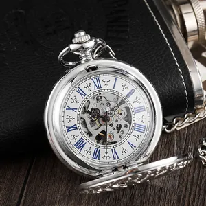 High detail macro view of vintage silver mechanical pocket watch featuring skeleton dial