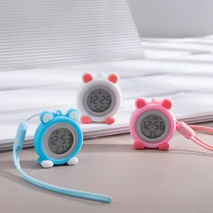 Detail shot of cute cartoon silicone nurse watches in blue white and pink colors