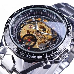 Forsining Herren Mechanische Uhr Skelett Manuelle Handaufzug Legierung Leuchtend Römische Ziffern Mode Luxus Armbanduhr