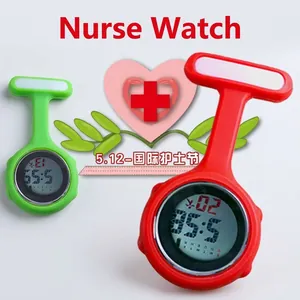 Montre Infirmière Numérique Silicone Lumineuse Broche Épingle Alliage Montre de Poche Électronique Médicale pour Infirmières