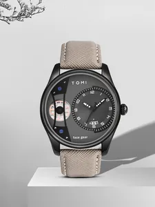 Detaillierte Ansicht der TOMI Herrenuhr mit einzigartigem asymmetrischem Design