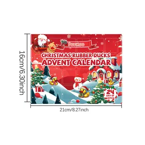 Christmas rubber duck advent calendar size details 21x16cm with 24 days of surprise