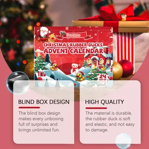 DOWMOO Christmas advent calendar detailing 24 days of rubber duck blind box surprises