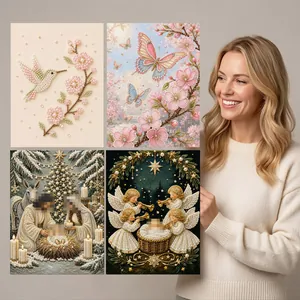 Kit pittura diamante perle DIY con colibrì farfalla e temi natalizi molto creativi