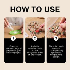 Detailed step-by-step tutorial for DIY Christmas pearl diamond painting set instructions