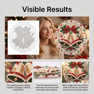 Detailed view of DIY Christmas bell ornament with 3D pearl texture and reflective finish