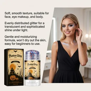 Detalle que muestra el efecto de la barra de maquillaje con purpurina zephoco Halloween