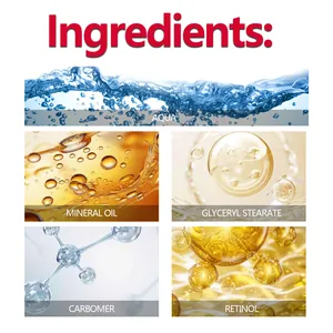 Gedetailleerde infographic met de belangrijkste ingrediënten zoals retinol en aqua
