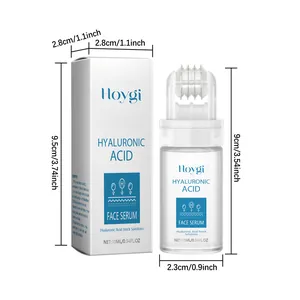 Hoygi Hyaluronic Acid Face Serum with roller applicator and dimension details 10ml