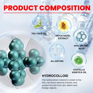 Hydrocolloïde acne pleisters met tea tree olie, toverhazelaar en hyaluronzuur.