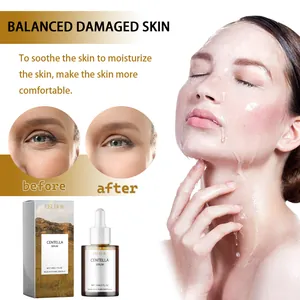 EELHOE Centella Serum bottle and box with skin moisturizing before and after effect