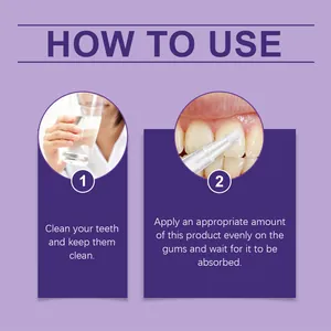 Instrucciones paso a paso para usar el gel morado para el cuidado de las encías