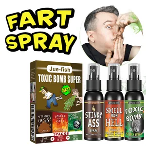 Jue Fish stinky fart spray prank toy set with three bottles for gag gifts