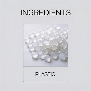 Macro detail of translucent plastic granules for artificial Christmas decor