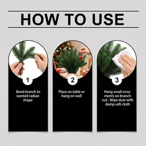 Step-by-step instruction guide on how to use and shape artificial Christmas pine branches