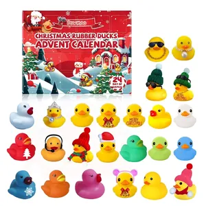 Dowmoo Christmas rubber duck advent calendar with 24 surprise gift toys for kids.