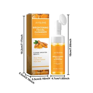 Dimensions du nettoyant visage au curcuma JAYSUING avec tête de brosse douce détaillée