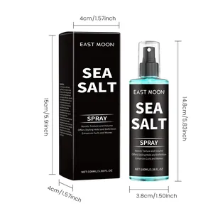 Genaue Abmessungen für East Moon 100ml Meersalz Haarspray Flasche und Verpackung
