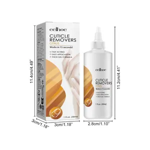 Detail of Eelhoe Cuticle Remover Citrus Gel showing product dimensions for 30ml bottle