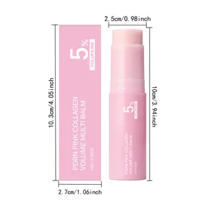 PDRN ροζ κολόνα όγκου multi balm stick με λεπτομερείς διαστάσεις σε cm και ίντσες