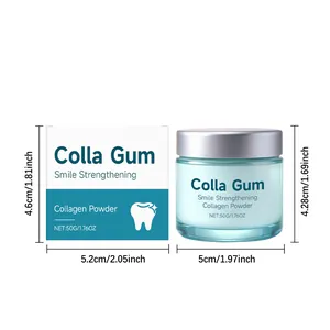 Dimensions of Colla Gum smile strengthening collagen tooth powder jar and box