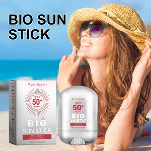 West Month Bio Sun Stick SPF 50+ presented in a sunny beach lifestyle setting
