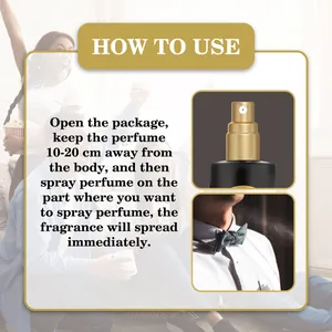 Close-up of perfume spray nozzle with detailed instructions on how to apply the fragrance