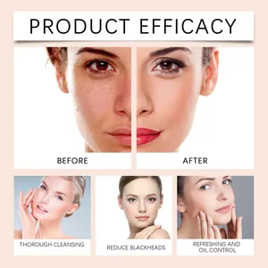 Comparaison de la peau du visage montrant l'efficacité du nettoyant au curcuma.