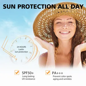 Detail view highlighting SPF50+ and PA+++ sun protection benefits for skin health