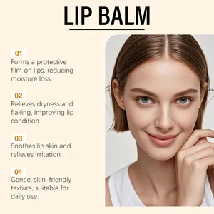 Close-up of model showing moisturizing lip balm benefits and soft lips