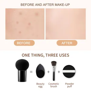 Pincel de maquillaje de cabeza de hongo para cobertura con diseño 3 en 1 versátil