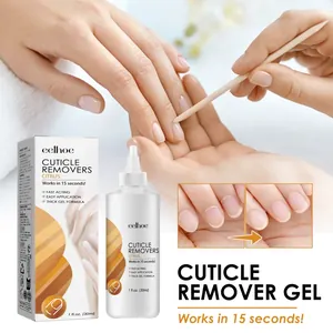 Detailed close-up of EELHOE cuticle remover gel with 15-second action for nails