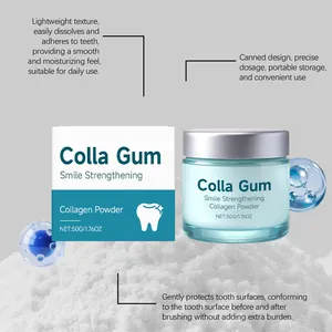 Premium Colla Gum collagen tooth powder for daily smile strengthening and dental care