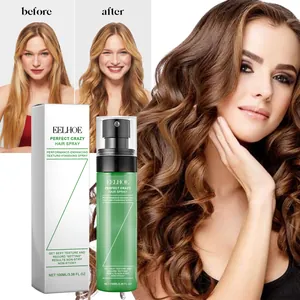 Eelhoe volumizing hair spray detail showing professional before and after styling results