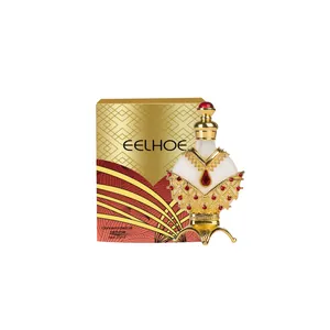 EELHOE Huile de Parfum Concentrée Vintage Style Arabe Or Filigrane Flacon en Verre Strass Parfum Longue Durée pour Femmes