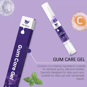 Vista detallada del gel de cuidado de encías violeta ORALHOE con aplicador