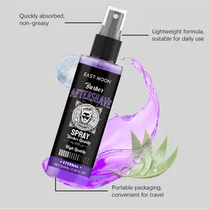 Detail view of East Moon Barber Aftershave Spray with refreshing aloe and splash effects