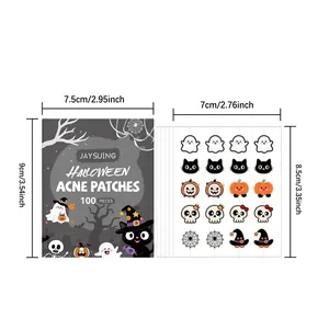 Halloween acne patches dimensions with 100 pieces of themed hydrocolloid stickers
