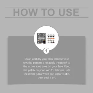 Detailed instructions for JAYSUING Halloween acne patches showing steps for application.