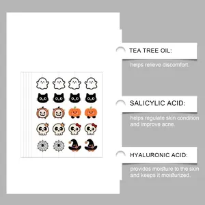Halloween-themed acne patches with tea tree oil and salicylic acid for clear skin.